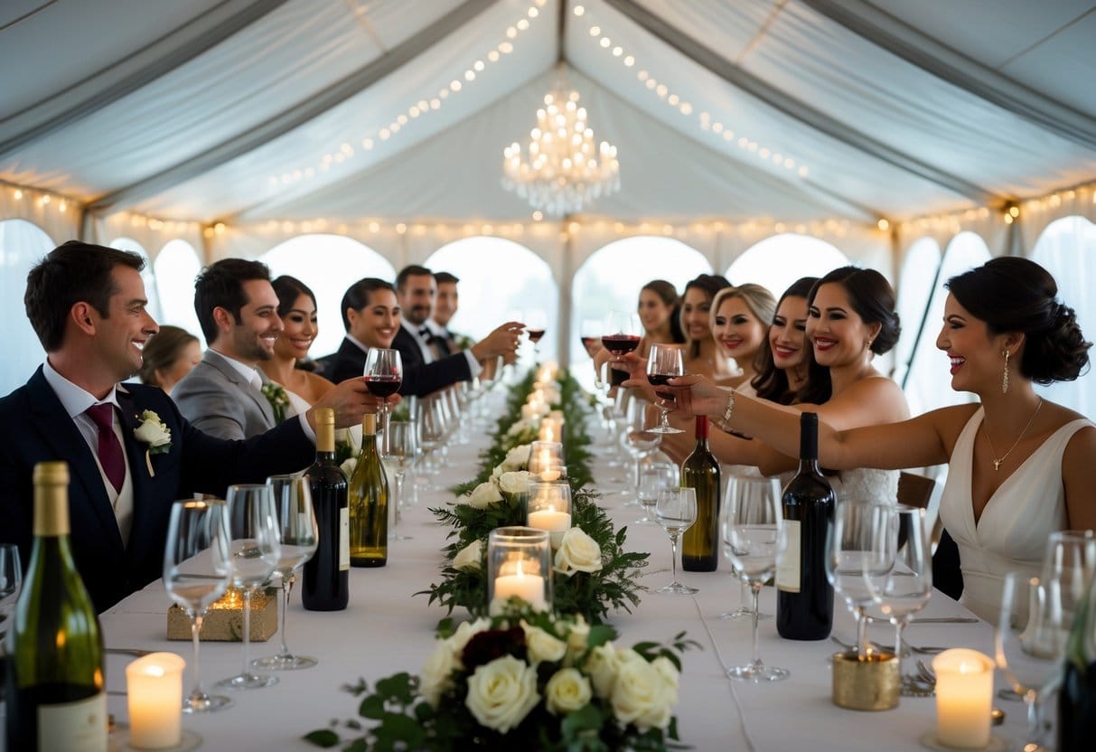 Ideer til vin til jeres bryllupsfest i teltet
